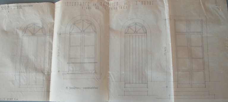 Projet de défense passive, tracé des baies, 1944.