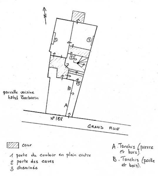 Plan au rez-de-chaussée, croquis