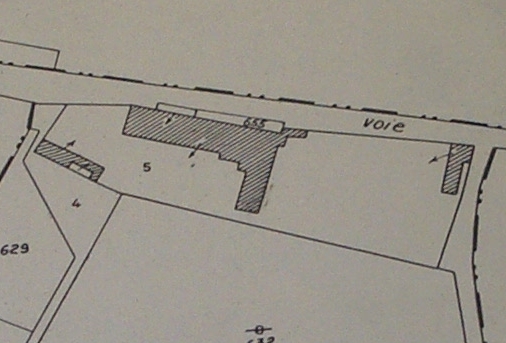 Extrait du plan cadastral de 2001. Château de Serre.