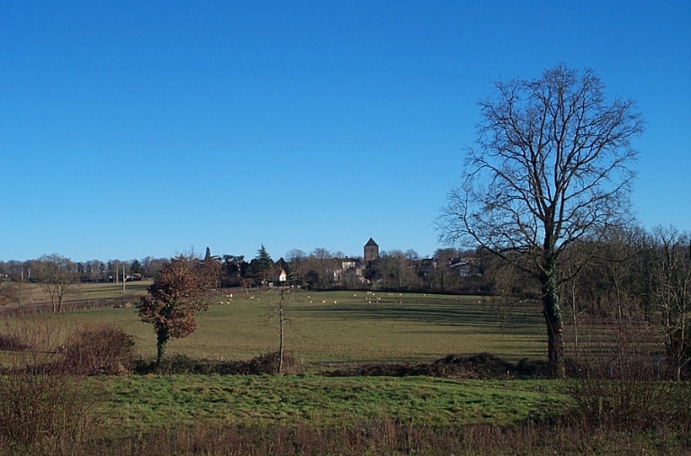 Le bourg d'Abzac et ses alentours.