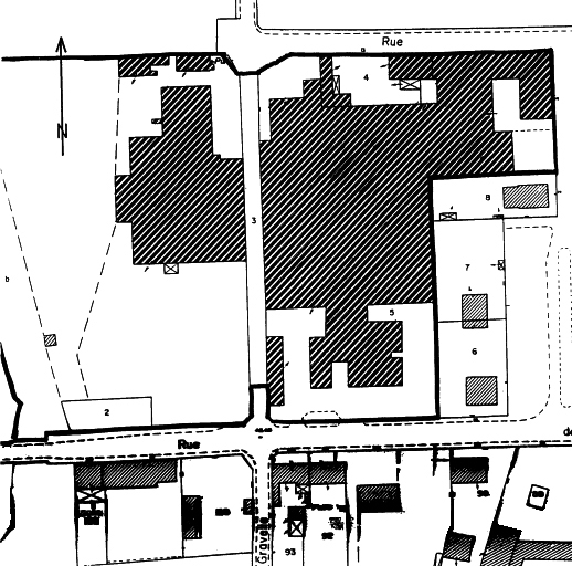 Plan de situation d'après le plan cadastral de 1986, section AK, au 1/1000.

