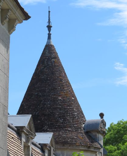 Le toit en poivrière de la tour sud-est.