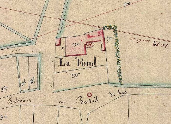 La Fond sur le plan cadastral de 1831.