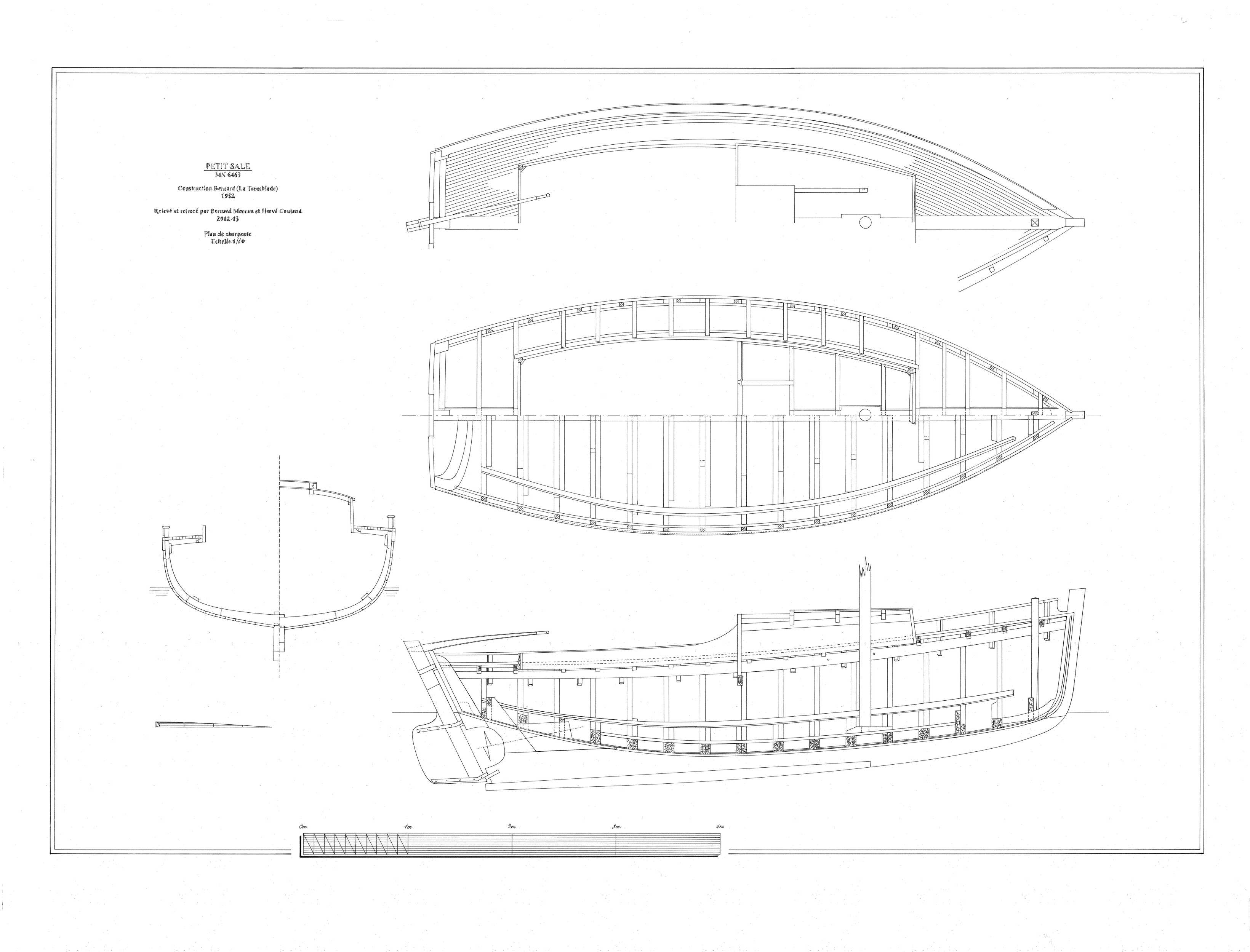 Petit Salé. Plan de charpente, par Bernard Moreau et Hervé Coutand, 2012-2013.