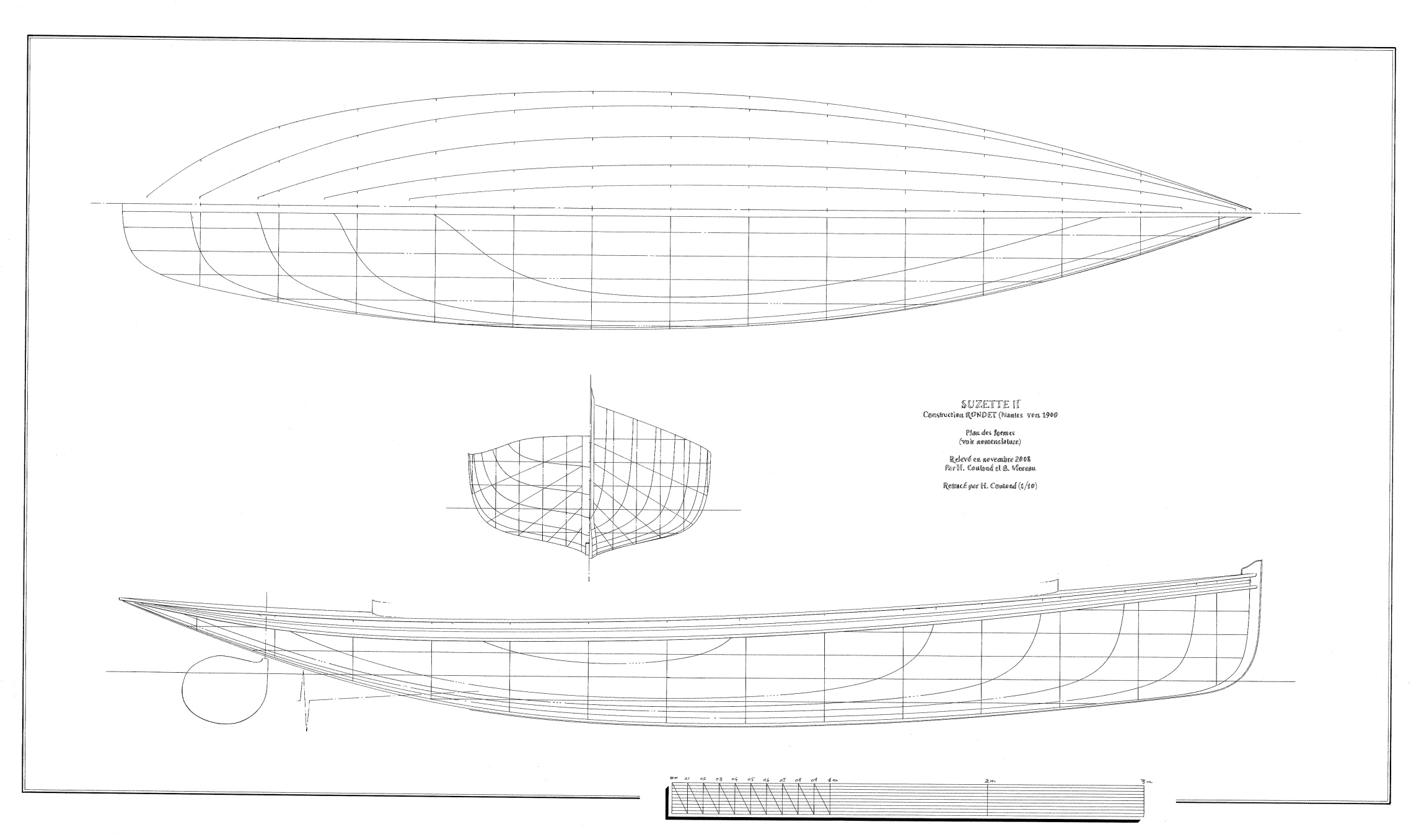 Suzette II. Plan des formes, par Bernard Moreau et Hervé Coutand, 2008.