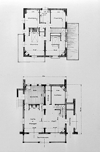 Plans du rez-de-chaussée et du premier étage.