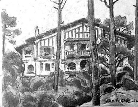Elévation sud, dessin par Jean Rigaud.