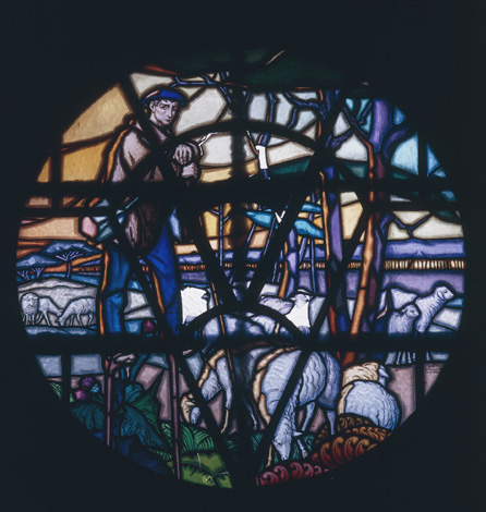 Hall, berger landais, vitrail par Mauméjean frères.