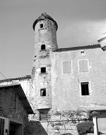 Vue d'ensemble de la tour d'escalier depuis le sud.