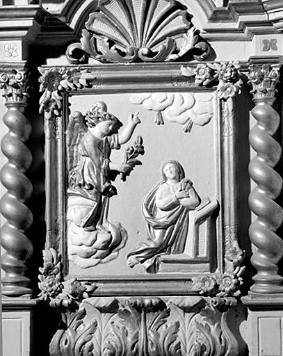 Détail : tabernacle, aile gauche.