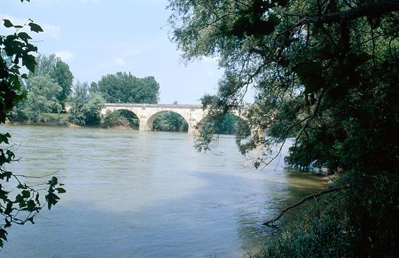 Vue d'ensemble depuis les berges de la Garonne au sud-ouest.