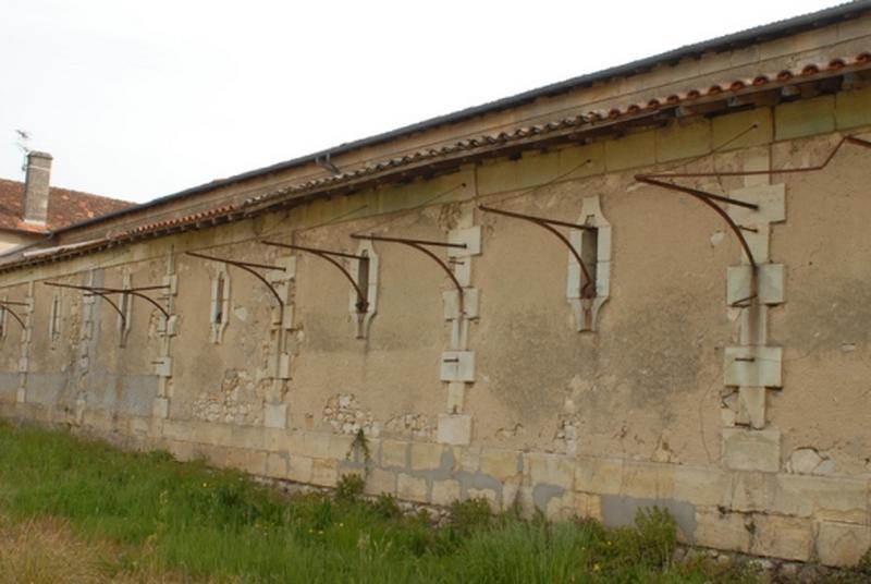 Chai indépendant, élévation latérale (ouest), mur et treille