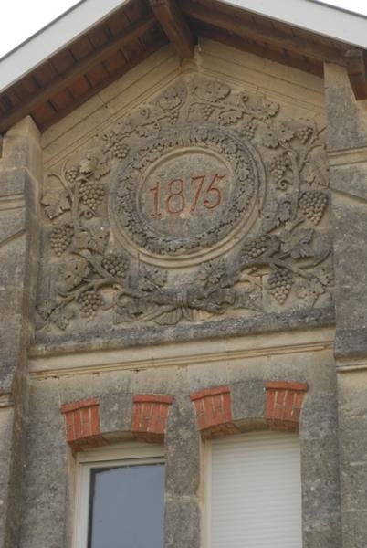 Chai indépendant, élévation latérale (ouest), partie nord, pignon avec date