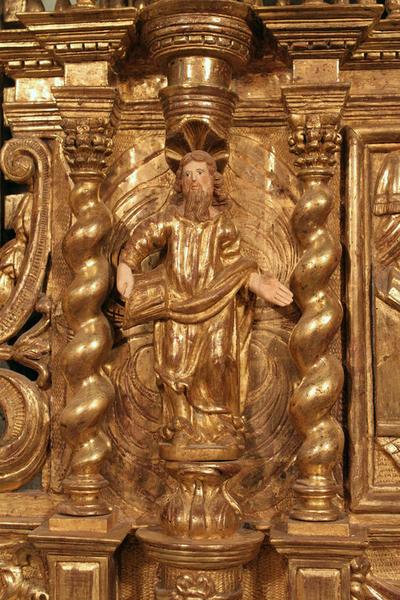 Tabernacle : statuette de l'aile gauche (évangéliste).