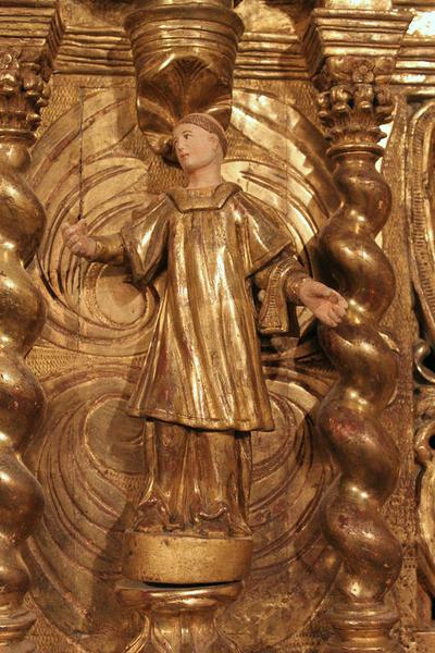 Tabernacle : statuette de l'aile droite (saint Laurent).