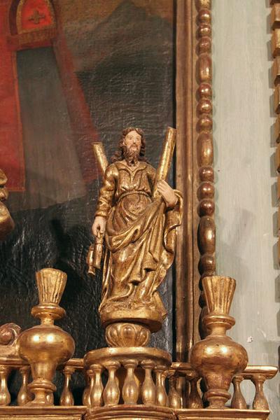 Tabernacle : statuette d'amortissement de l'aile droite (saint André).