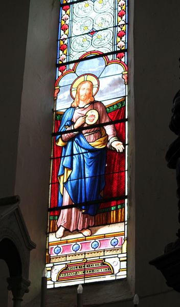 Ensemble de 3 verrières : Sacré-Coeur, Charité de saint Martin, Sainte Clotilde (baies 0 à 2)