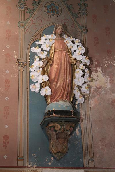 Statue de l'autel de la Vierge : Immaculée Conception.