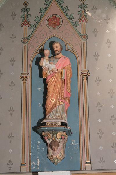 Statue de l'autel de saint Joseph : Saint Joseph et l'Enfant Jésus.