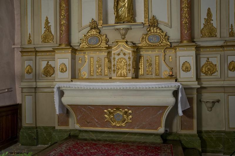 Autel, gradin et tabernacle de l'autel de la Vierge