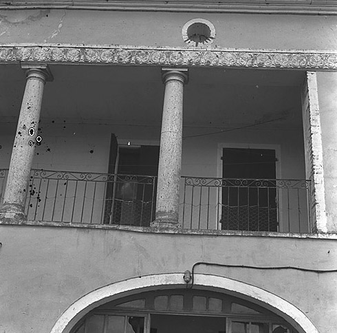 Détail de la galerie de l'élévation Est.