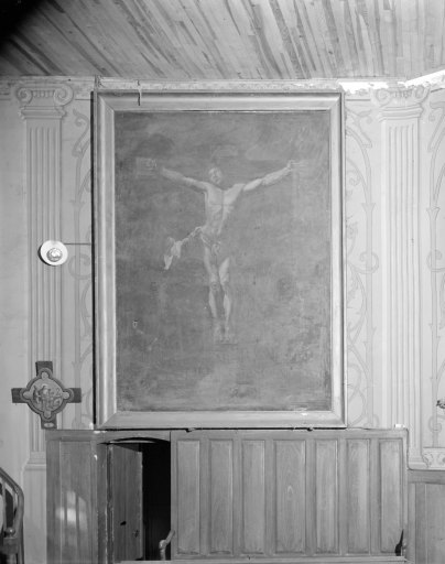 Tableau et son cadre : Christ en croix