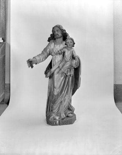 Groupe sculpté (petite nature) : saint Joseph et l'Enfant Jésus