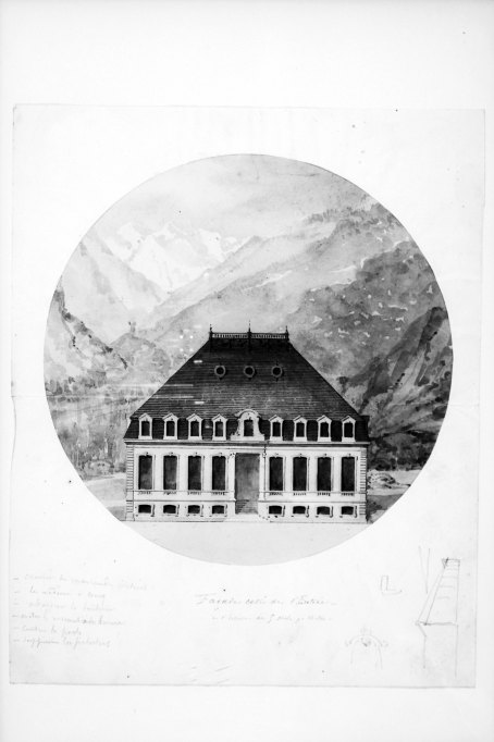 Façade côté de l'entrée (projet).