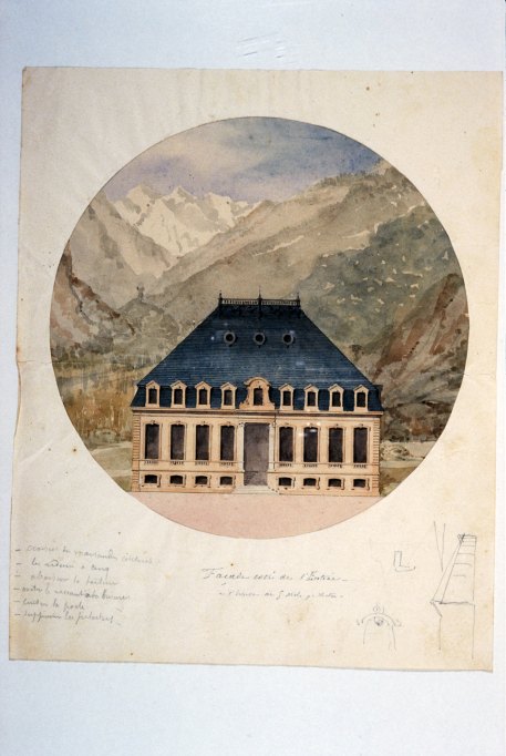 Façade, côté de l'entrée (projet).