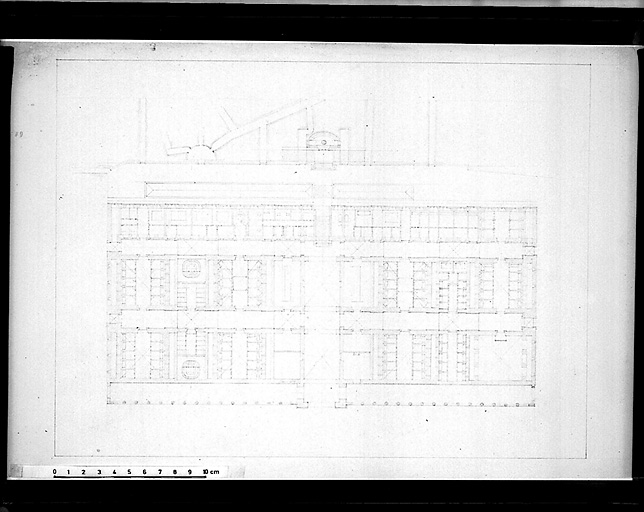 Plan général des thermes, crayon, projet.