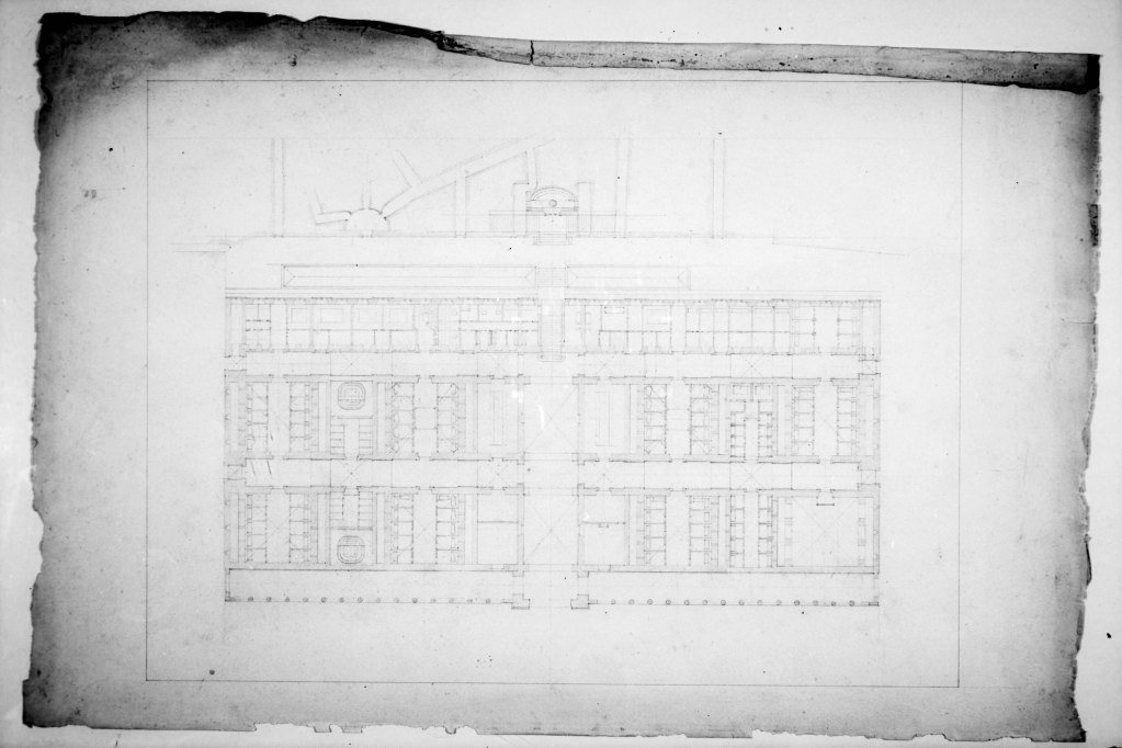 Plan général des thermes, crayon.