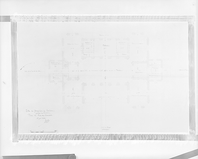 Projet, plan du rez-de-chaussée, Ed. Chambert, architecte.