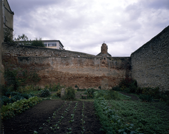 Jardin potager, élévation intérieure du mur nord.