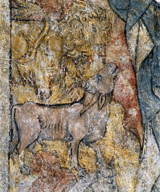 Mur ouest, Dieu au milieu des animaux, détail : taureau.