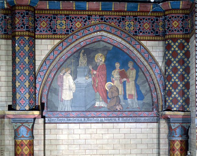 Choeur, mur sud-est, consécration de l'autel de la Vierge de Rocamadour par saint Martial.