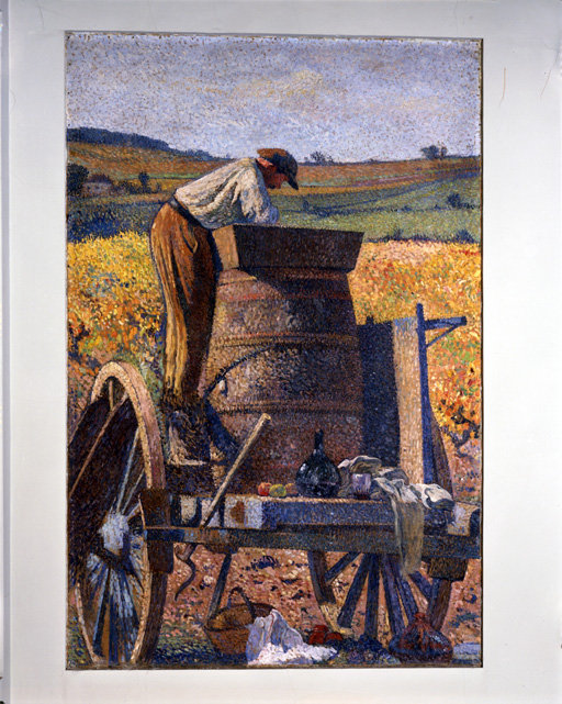 Mur ouest, panneau gauche : les vendanges
