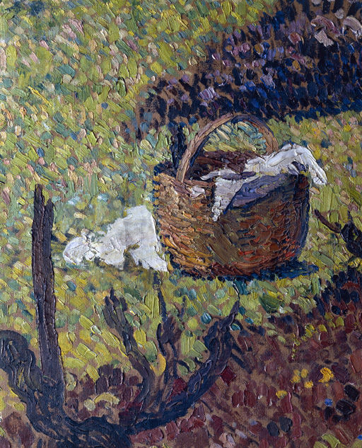 Mur sud : le sarclage de la vigne, détail.