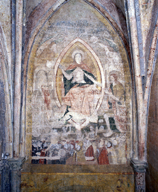 Peinture monumentale : Jugement dernier ; Couronnement de la Vierge ; Le Dit des trois morts et des trois vifs ; Calvaire