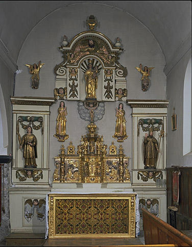 Ensemble de l'autel-retable sud (tabernacle, exposition, retable)