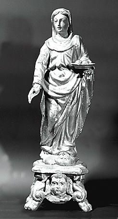 Statues (2) (en pendant, statuette) : Sainte Agathe, Sainte Catherine d'Alexandrie