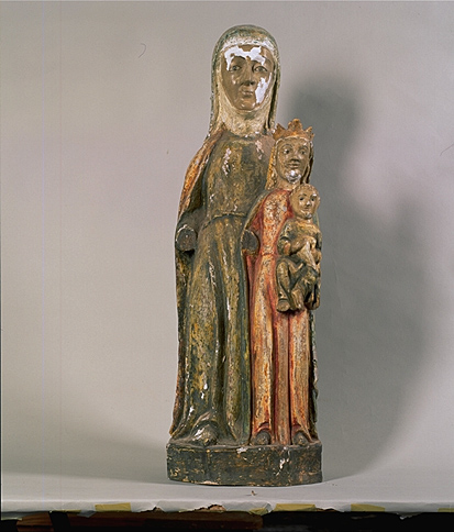 Groupe sculpté (statuette) : Sainte Anne, Vierge et l'Enfant, dite sainte Anne trinitaire ou sainte Parenté