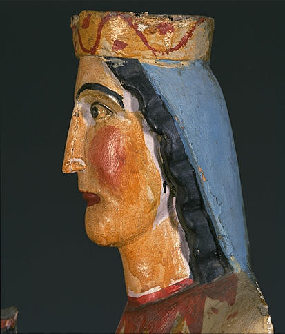 Visage de la Vierge, de profil.