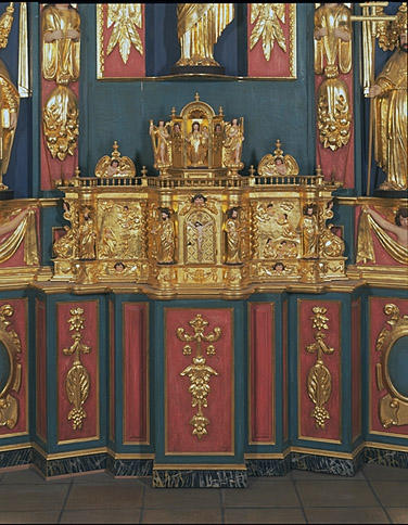 Tabernacle, exposition (tabernacle à ailes et dais d'exposition)