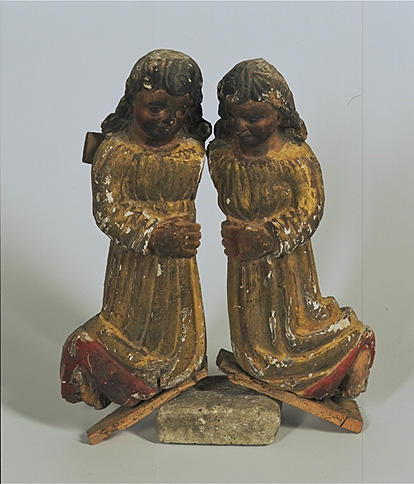 Statues (2) (statuette, en pendant) : Anges adorateurs