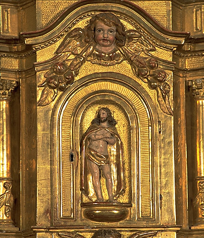 Détail de la porte : Jésus souffrant.