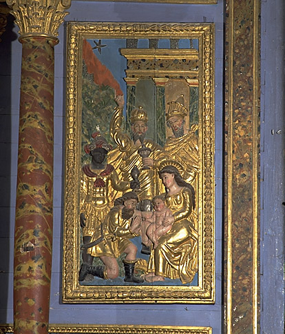 Ensemble de 2 reliefs : Nativité, Adoration des Mages