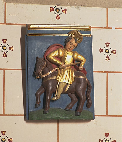 Demi-relief : saint Martin à cheval