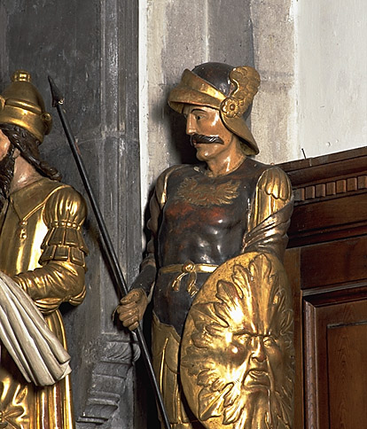 Soldat à droite du tombeau, détail.