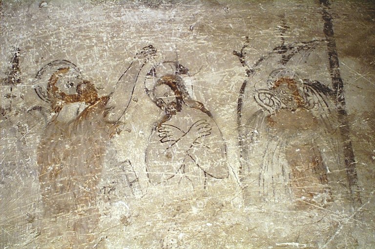 Peinture monumentale de la chapelle des fonts : Baptême du Christ