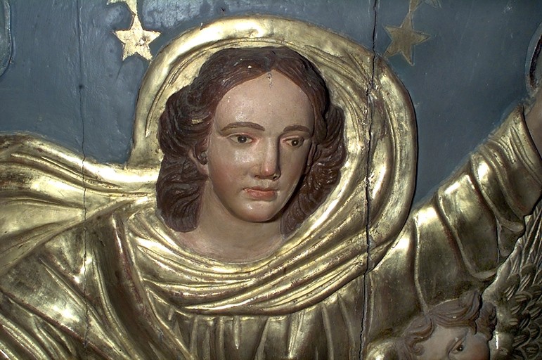 Visage de la Vierge, après nettoyage.